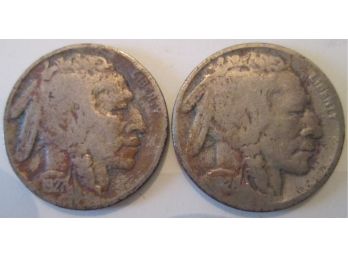 SET 2 COINS! 1927P & 1928P Authentic BUFFALO NICKELS $.05 United States