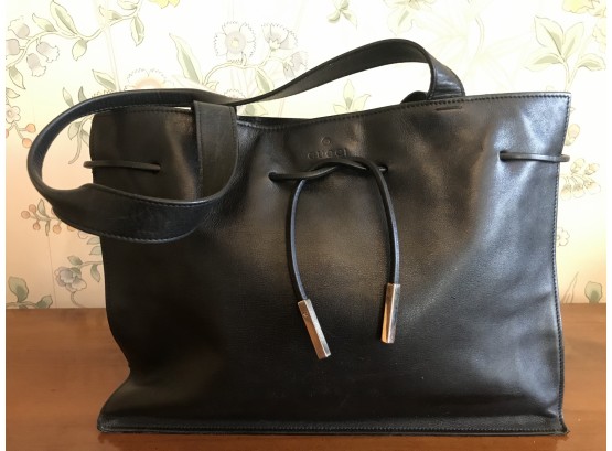 Vintage 'Gucci' Italy Black Leather Purse