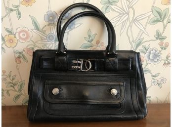 Vintage 'Christian Dior' Black Leather Purse