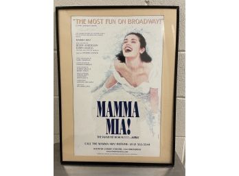 Vintage Mama Mia Broadway Cast Signed Window Card Poster