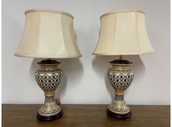 Vintage Oriental Accent Lamp Company Pair Of Table Lamps
