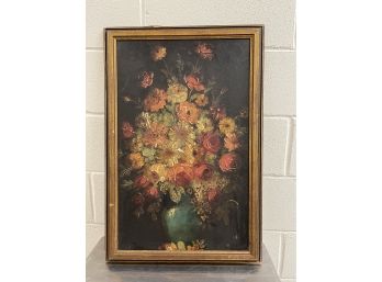 Vintage Antique Floral Still Life Painting Framed And Signed