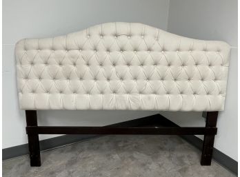 Vintage King Size Tufted Fabric Headboard