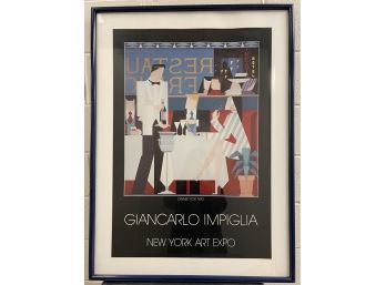 Giancarlo Impiglia Dinner For Two Art Expo New York 1987 Framed Print