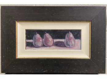 Vintage Still Life Framed Painting Of Pears Signed S. Waldron