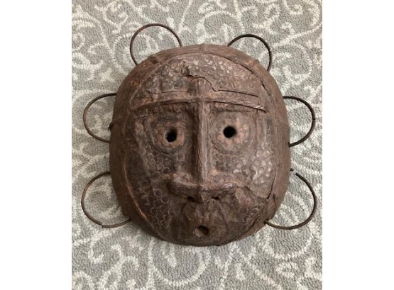 Mid-century Vintage African Wood Carved Tribal Mask