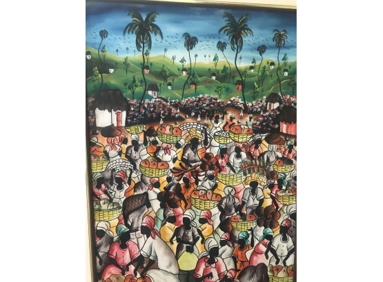 Vintage Haitian Original Framed Painting