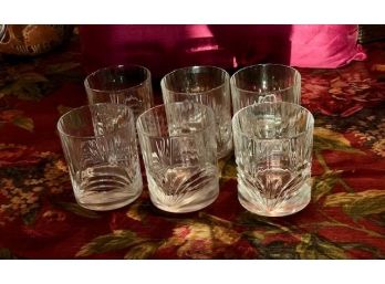 VINTAGE ON-THE-ROCKS CRYSTAL GLASSES -6 PIECE COLLECTION