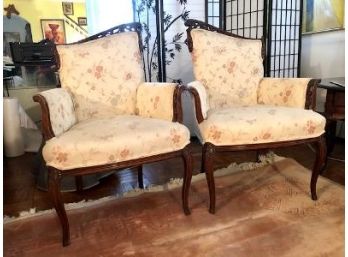 Vintage Pair Of Fireside Armchairs