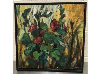 Modern Art Vintage Abstract Flower Painting On Canvas