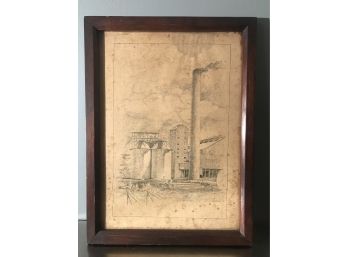 Vintage Industrial Drawing Or Lithograph Print Signed Asprooth 36