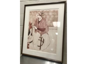Vintage Lithograph Signed Numbered And Framed