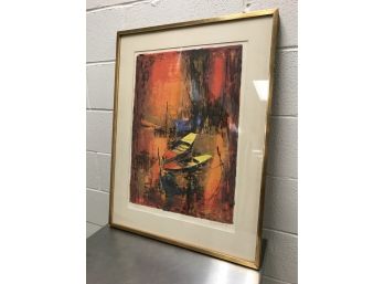 Vintage Modern Art Signed And Numbered Lithograph