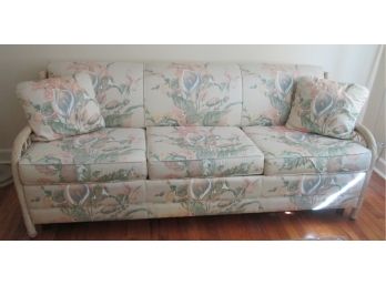 Vintage CASTRO CONVERTIBLES SLEEPER Sofa, QUEEN Size, FLORAL Upholstery, Matching Pillows Included