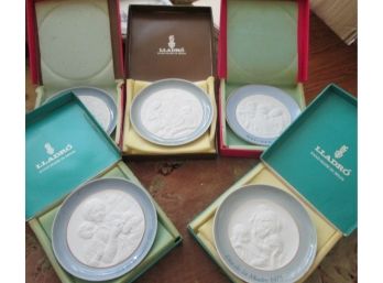 LOT Of 5! Vintage LLADRO COLLECTOR PLATES, Finely Detailed RELIEF Designs Made In SPAIN