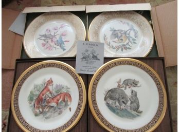 LOT Of 4! Vintage LENOX COLLECTOR PLATES, Finely Detailed AVIAN Series, 10' Diameter