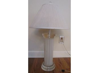 Vintage Clear LUCITE LAMP, COLUMN Design, Concentric Tiered Base, Circa 1980s
