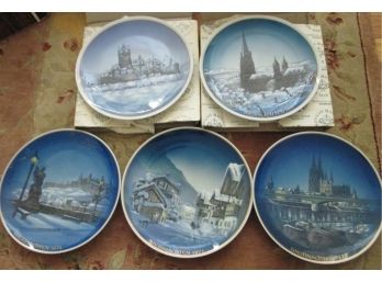 COLLECTION Of 5! Vintage ROSENTHAL COLLECTOR PLATES, Finely Detailed Designs Made In GERMANY
