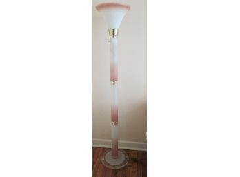 Vintage OMBRE LUCITE Plastic FLOOR LAMP, GLASS Shade, Circa 1990s