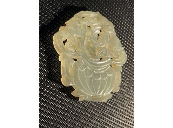 Vintage Carved Jade Pendant