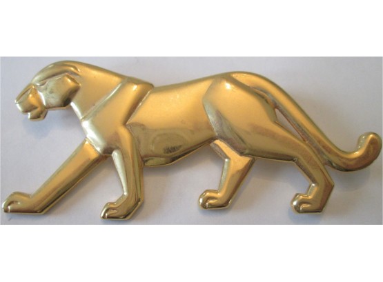 Art Deco Style, Vintage PANTHER KITTY CAT BROOCH PIN, Gold Tone Finish
