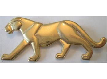 Art Deco Style, Vintage PANTHER KITTY CAT BROOCH PIN, Gold Tone Finish