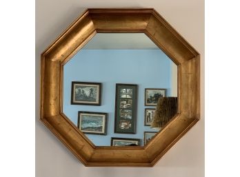 Vintage Decorator Quality Gold Gilt Octagon Mirror