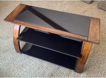 Modern TV Stand With Black Glass