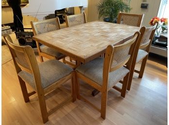 Vintage Modern Oak Dining Table And 6 Chairs