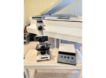 Vintage Olympus Microscope With Exposure Control Unit