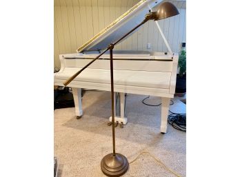 Vintage Brass Pharmacy Boom Arm Floor Lamp