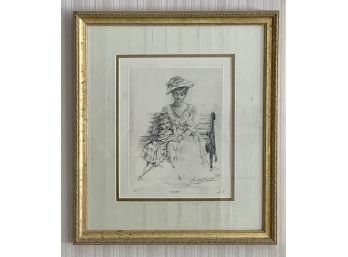 Signed Sandra E. Kuck Limited Edition Lithograph In Gold Frame