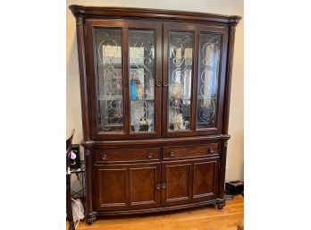 Contemporary Wood Dining Room Breakfront Cabinet With Storage