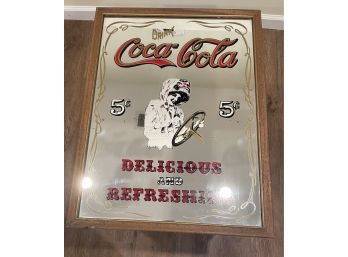 Vintage Coca Cola Mirrored Advertisement