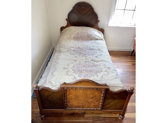 Antique Vintage Bed With Headboard And Footboard