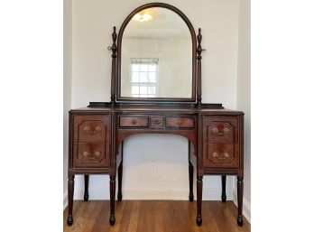 Antique Vintage Vanity With Attached Mirror