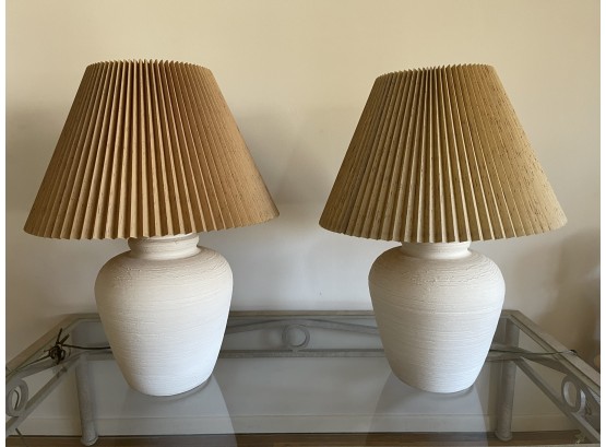 Vintage Pair Of Ceramic Table Lamps