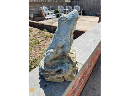 Vintage Outdoor Garden Cement Frog Fountain Head Statue