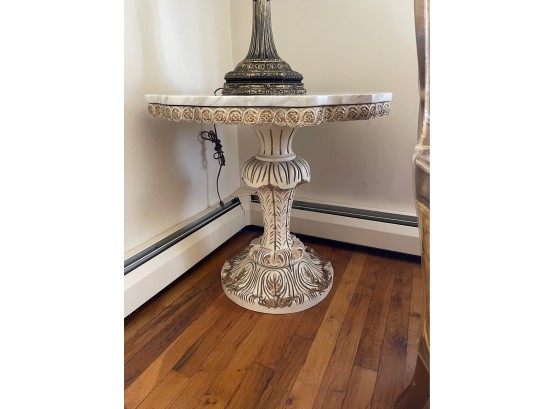 Vintage Marble Top End Or Lamp Table #2