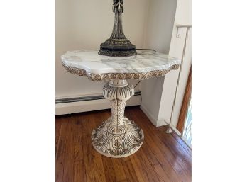 Vintage Marble Top End Or Lamp Table #1