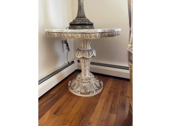 Vintage Marble Top End Or Lamp Table #2
