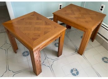 Vintage Pair Of Wood End Tables