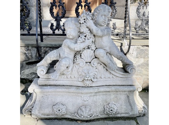 Vintage Outdoor Putti Fountain Statuary