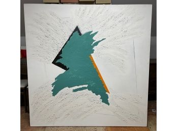 1980s Large Abstract Painting Signed Jamy Kaan
