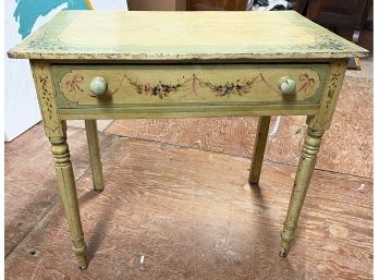 Antique Painted Cottage Style Small Desk Or Table