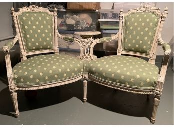 Antique French Tete-a-tete Double Chair Seating