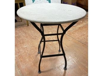 Vintage Marble Top And Metal Table