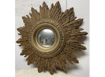 Vintage Gilt Wood Sunburst Wall Mirror
