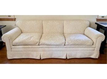 Skirted Damask Sofa