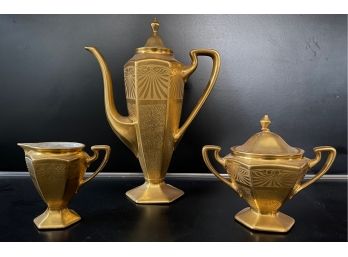 Vintage Limoges France Porcelain 3 Piece Tea Or Coffee Set